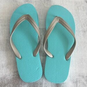 Just Married Blue Flip Flops Sz. 8-9